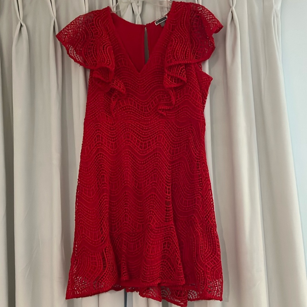 chelsea 28 Red Lace Mini Dress